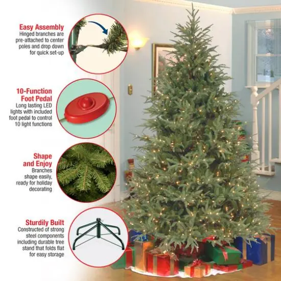 6.5ft. Pre-Lit Frasier Grande Artificial Christmas Tree, Dual Color&reg; LED Lights {7}