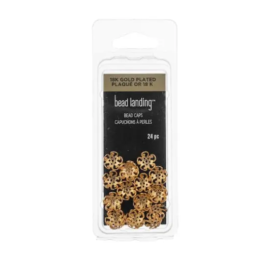 8mm Metal Bead Caps, 24ct. by Bead Landing&trade; 18K Gold {1}