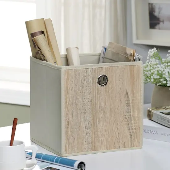 Organize It All Faux Wood Storage Cube {3}