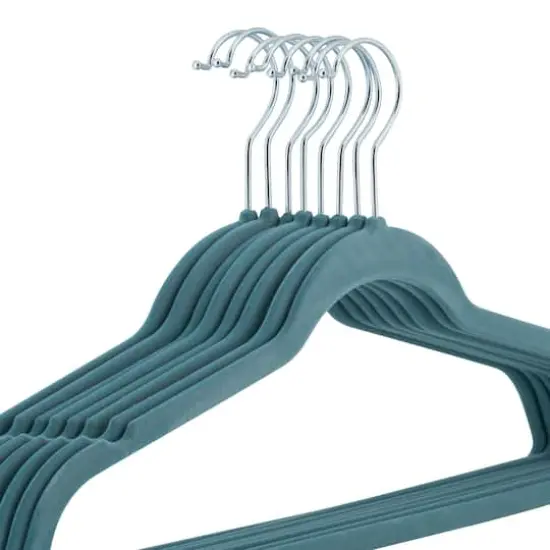 Laura Ashley Slim Velvet Hangers, 25ct. Dusty Blue {7}