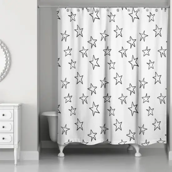 Simple Star Pattern 71" x 74" Shower Curtain {3}