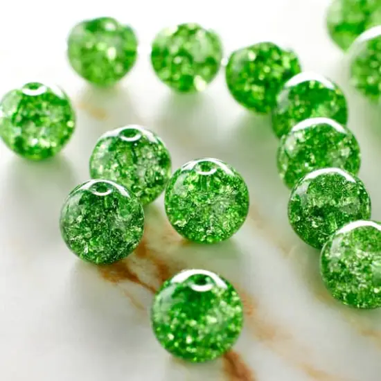 Green Crackled Quartz Round Beads, 10mm by Bead Landing&trade; {3}