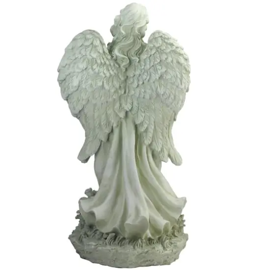 24.5" Light Olive Green Praying Angel Garden Statue {7}