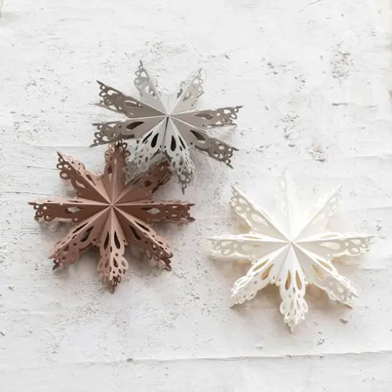 Hello Honey&reg; 3 Pack 9" Folded Snowflake Recycled Paper Ornaments {3}
