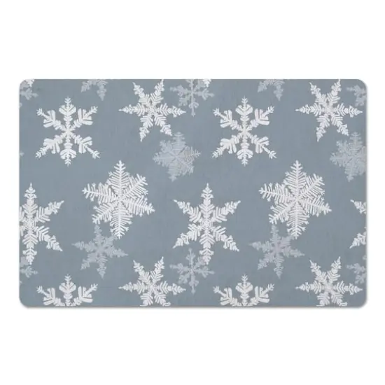Blue Snowflake Pattern 27" x 18" Floor Mat {1}