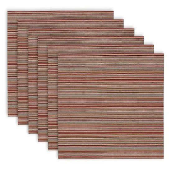 DII&reg; Tango Red Pvc Micro Stripe Placemat (Set of 6) {1}