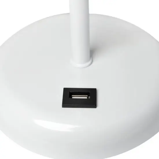 Creekwood Home 19.5" Oslo USB Port Table Lamp White Base/Gray Shade {9}