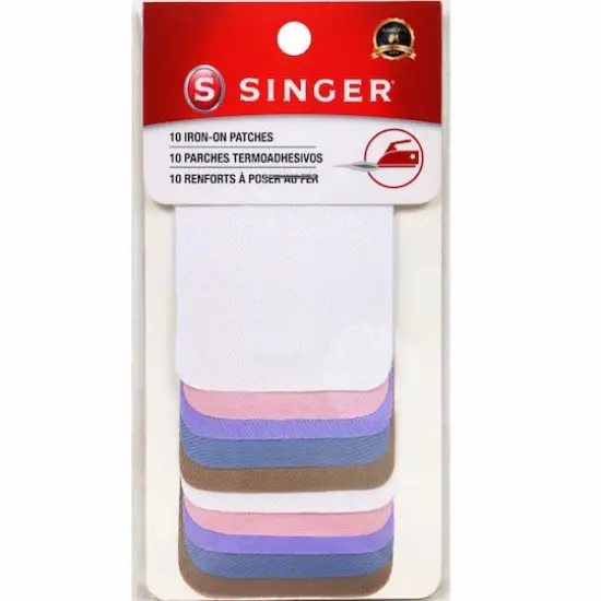 SINGER&reg; 3" Pastel Iron-On Twill Patches, 10ct. {1}