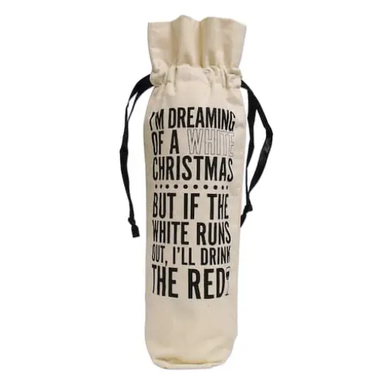 Personality Case&trade; White Christmas Canvas Wine Bag {1}