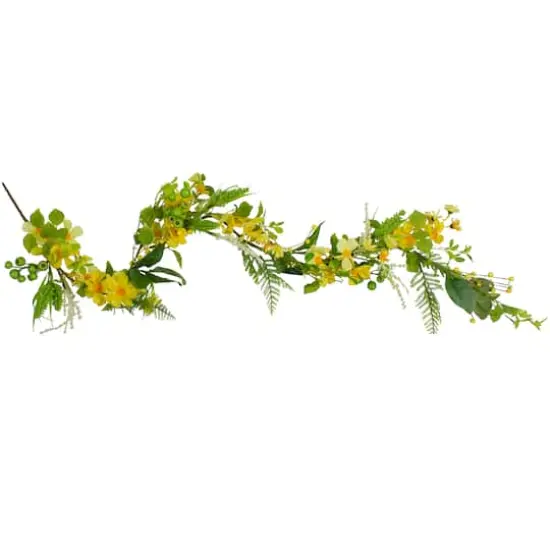 5ft. Yellow Daisy & Berry Floral Spring Garland {1}
