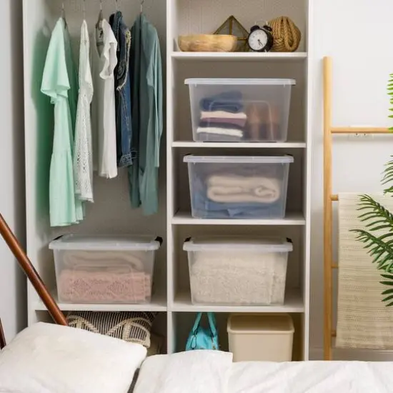 IRIS&reg; 32qt. Buckled Clear Boxes with Clear Buckle Lids, 4ct. {27}