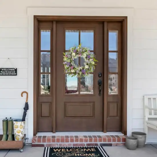28" Purple Wild Flower & Berry Spring Wreath {3}