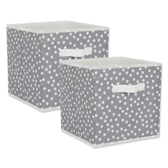 DII&reg; 11" Gray & White Dots Storage Cube, 2ct. {12}