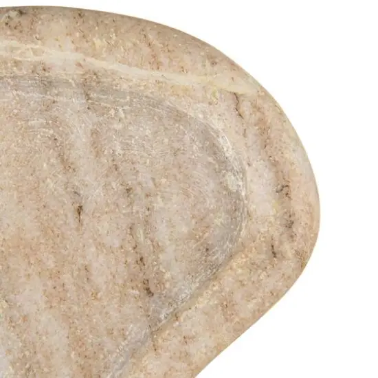 Hello Honey&reg; White & Buff Nestable Marble Kidney Shaped Tray Set {11}