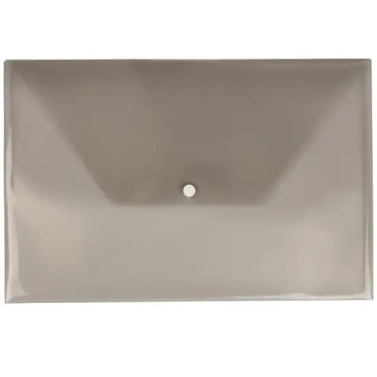 JAM Paper 9.75" x 14.5" Plastic Snap Closure Envelopes, 12ct. Smoke Gray {1}