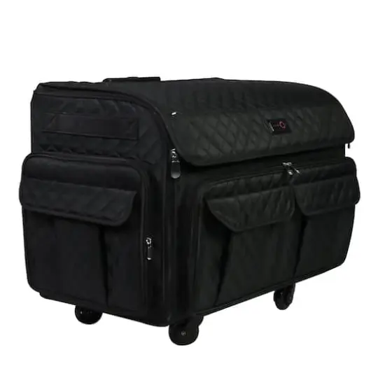 Everything Mary XL Black Quilted Deluxe Rolling Sewing Machine Case {7}