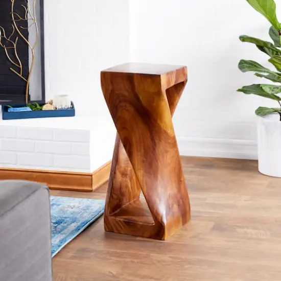 Brown Saur Wood Contemporary Accent Table {7}