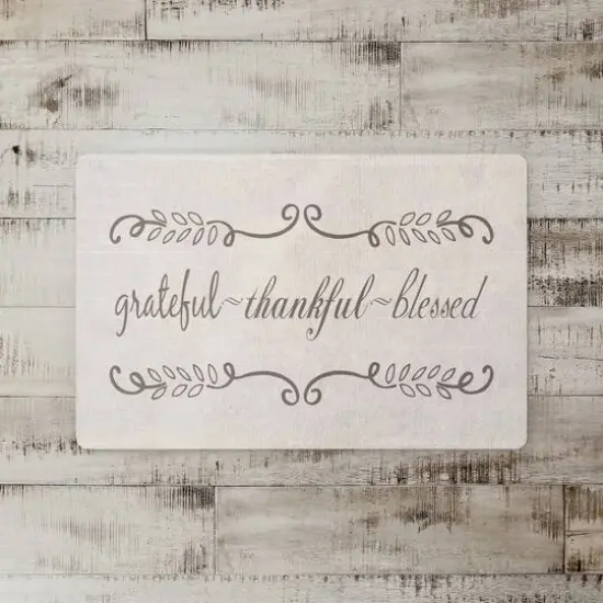 Grateful Thankful Blessed Floor Mat {3}