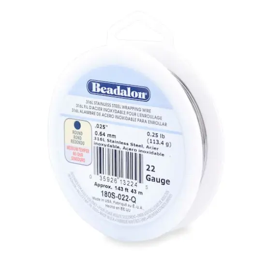 Beadalon&reg; 22 Gauge Round 316L Stainless Steel Wrapping Wire {1}