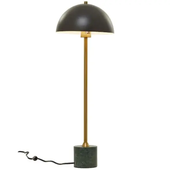 Black Metal Umbrella Style Desk Lamp with Marble Base 10" x 10" x 28" {3}