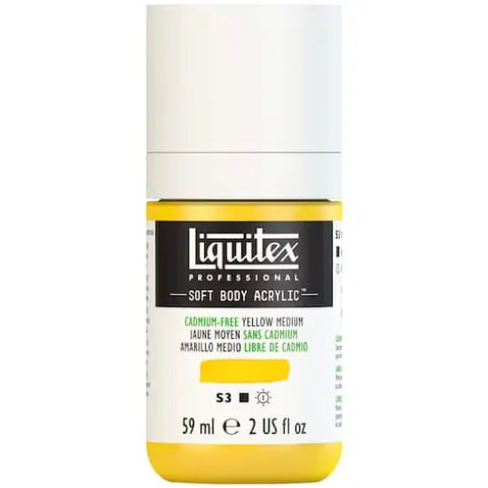 Liquitex&reg; Professional Soft Body Acrylic Bottle, 2oz. Cadmium-Free Yellow Medium {8}
