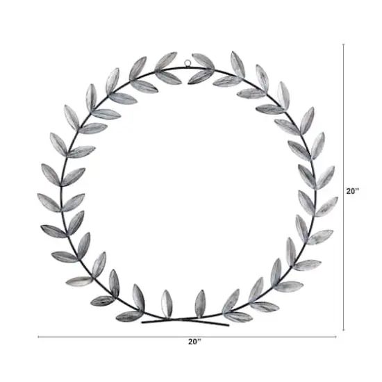20" White Metal Olive Leaf Wall D&eacute;cor {4}