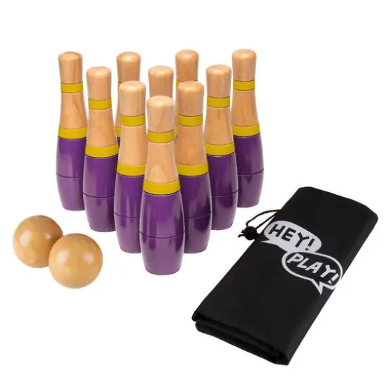 Toy Time Lawn Bowling & Skittle Ball Game Purple {1}