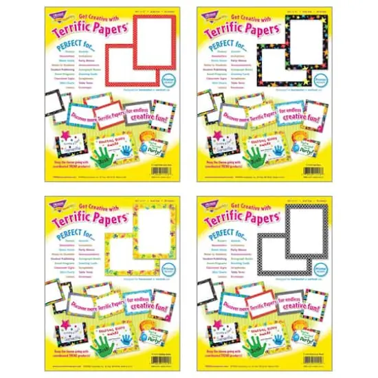 Trend Enterprises&reg; Playful Patterns Terrific Papers&reg; Variety Pack, 4 Packs of 50 {3}
