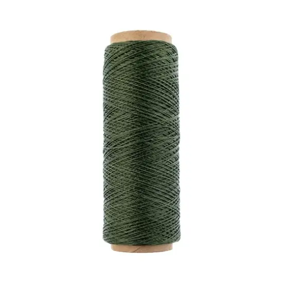 Gudebrod 0.015" 3 Ply Waxed Thread, 500ft. Olive {3}