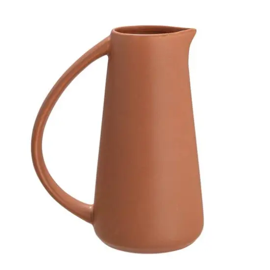 Hello Honey&reg; 48oz. Modern Stoneware Pitcher Matte Terracotta {8}