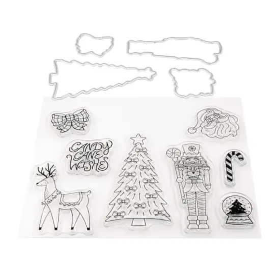 Candy Cane Wishes Clear Stamp & Die Set by Recollections&trade; {1}
