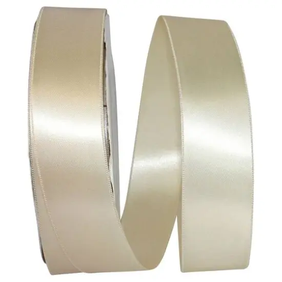 JAM Paper 1.5" x 100yd. Double Face Satin Ribbon Ivory {1}