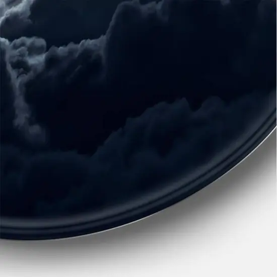 Designart - Cloudy Full Moon Night - Nautical & Coastal Metal Circle Wall Art {5}