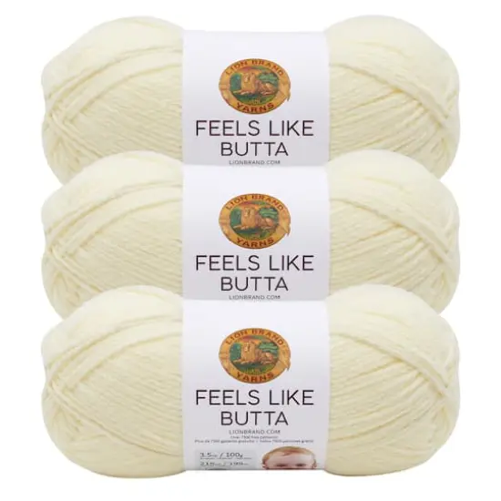 3 Pack Lion Brand&reg; Feels Like Butta&reg; Solid Yarn Lemon {1}