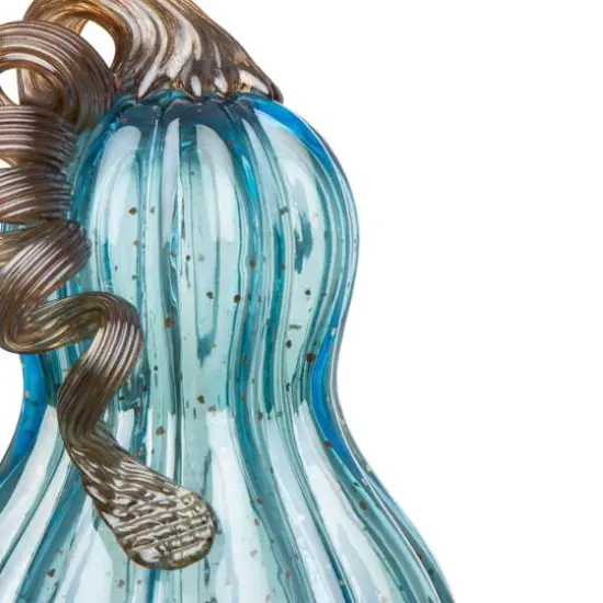 Glitzhome&reg; Blue Glass Pumpkin Set {8}