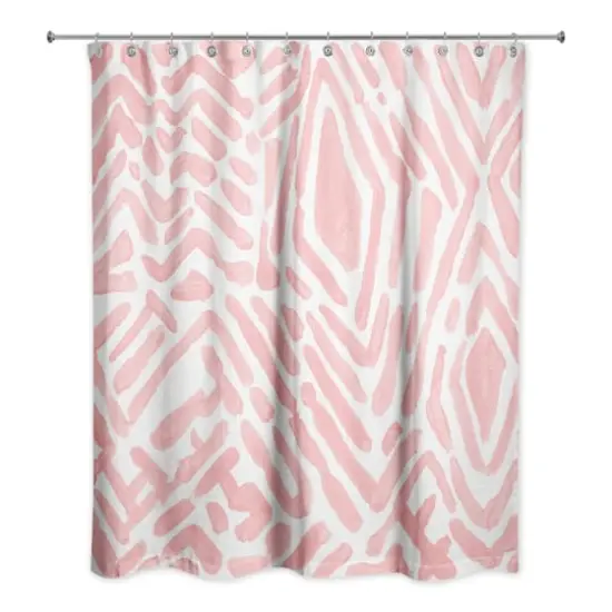 Wild Pattern Shower Curtain Pink and White {1}