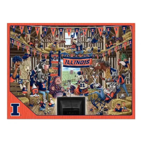 College Barnyard Fans 500 Piece Puzzle Illinois Fighting Illini {5}
