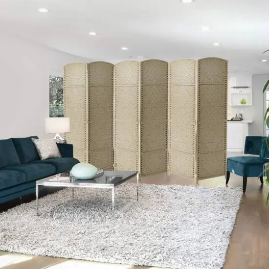 Sorbus 6-Panel Room Divider Beige {3}