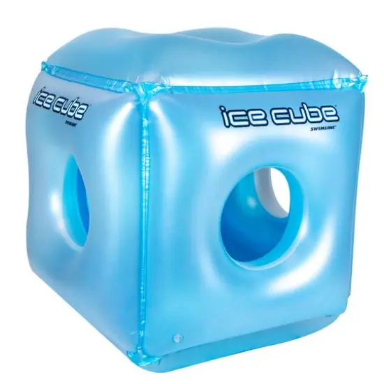 Swimline 49" Blue Inflatable Ice Cube Habitat Pool Float {1}