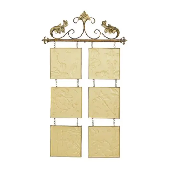 Brown Wrought Iron Traditional Floral Wall Decor {7}