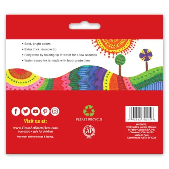 Faber-Castell 12 Color Broadline Jumbo Markers {12}