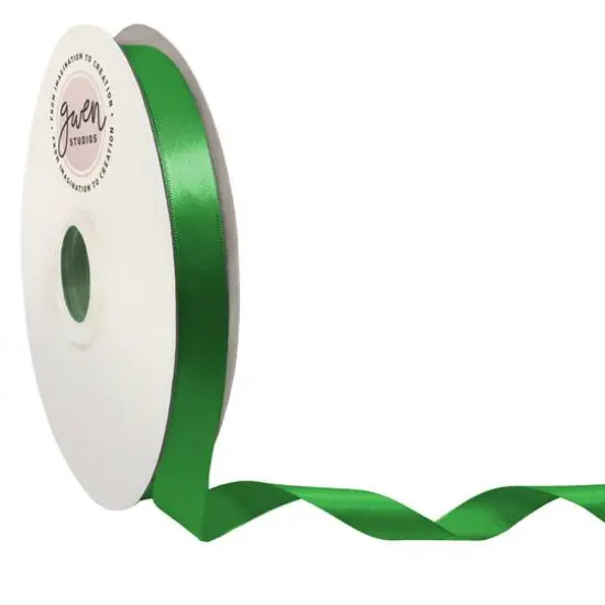 Gwen Studios Single Faced Satin Ribbon Emerald Green {1}