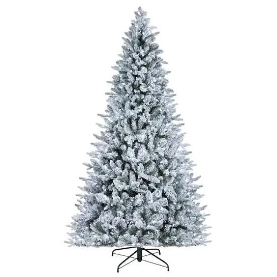 7.5ft. Pre-Lit Alexa Enabled Flocked Mountain Fir Artificial Christmas Tree, Multicolor LED Lights {7}