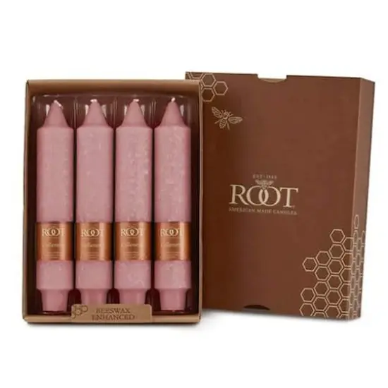 Root Candles 7" Unscented Timberline&trade; Collenette Taper Candles, 4ct. Dusty Rose {1}