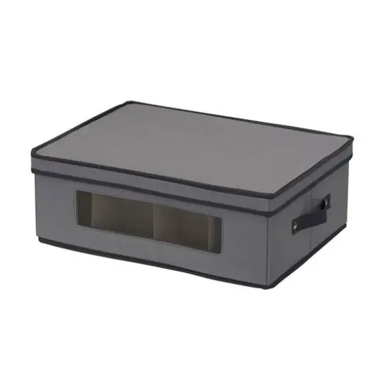 Household Essentials Glassware Storage Box Gray {1}