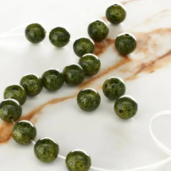 Green Round Stone Beads, 10mm by Bead Landing&trade; {1}