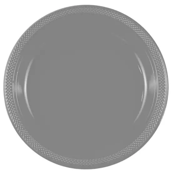 JAM Paper 10.25" Plastic Party Plates, 20ct. Silver {1}