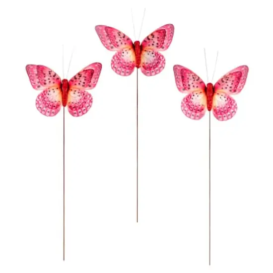 Fabric Butterflies, 3ct. by Ashland&reg; Pink {1}