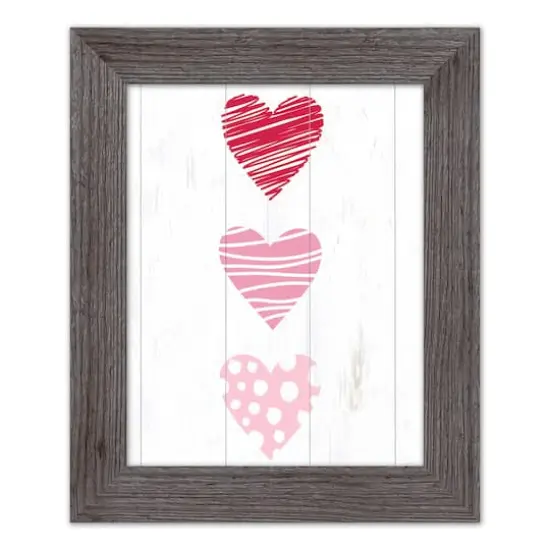Tri Hearts Western Gray Framed Print {1}