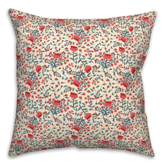 Patriotic Florals Throw Pillow {1}